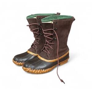 Vintage Cabelas Womens US 7 Brown Suede Insulated Lace Up Duck Boots Made In USA